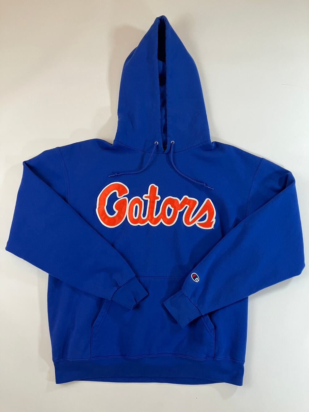 Florida Gators Champion Eco Fleece Hoodie Men L Blue Applique Pullover NCAA